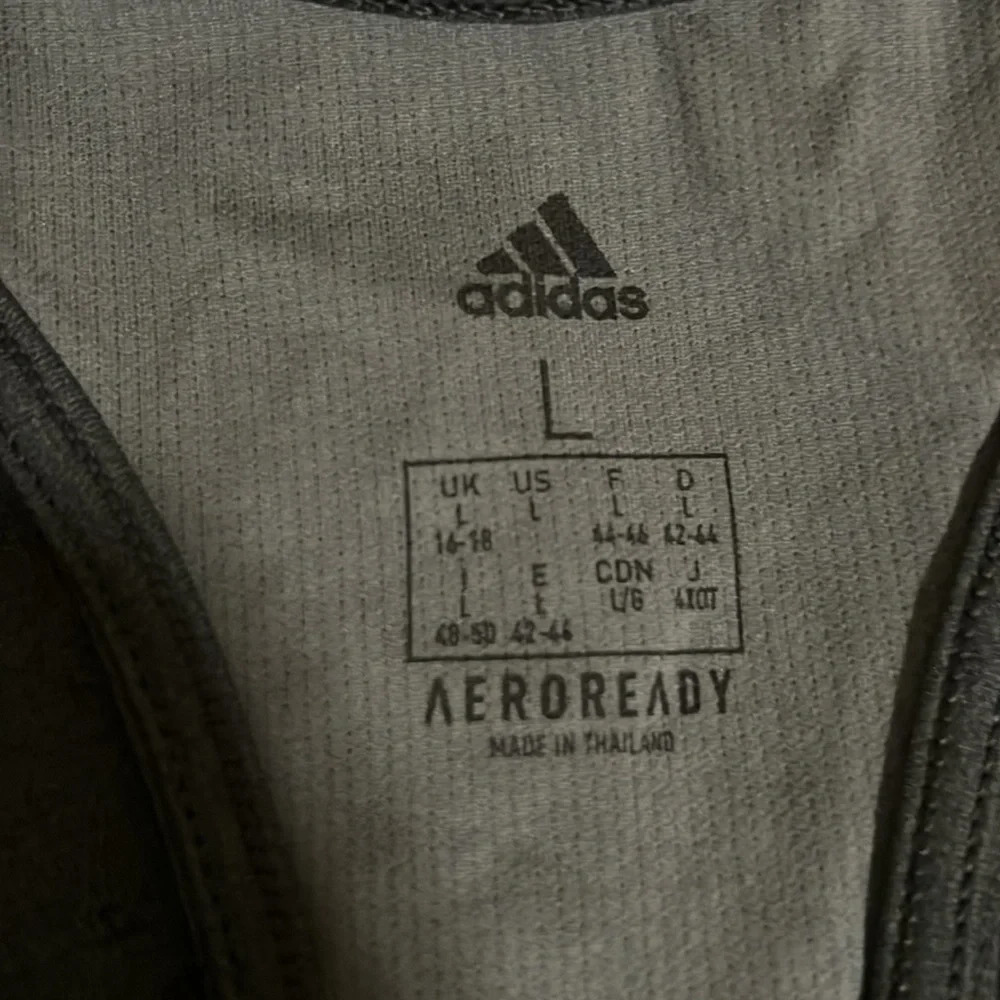 Adidas Aeroready Dark Gray Athletic Top Size L - Picture 6 of 6